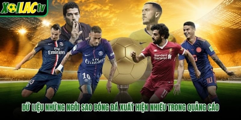 Dữ liệu những ngôi sao bóng đá xuất hiện nhiều trong quảng cáo